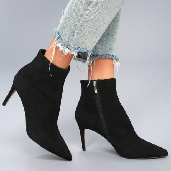 Steven Logic Black Suede Leather Ankle Booties Size 11 - Picture 1 of 11